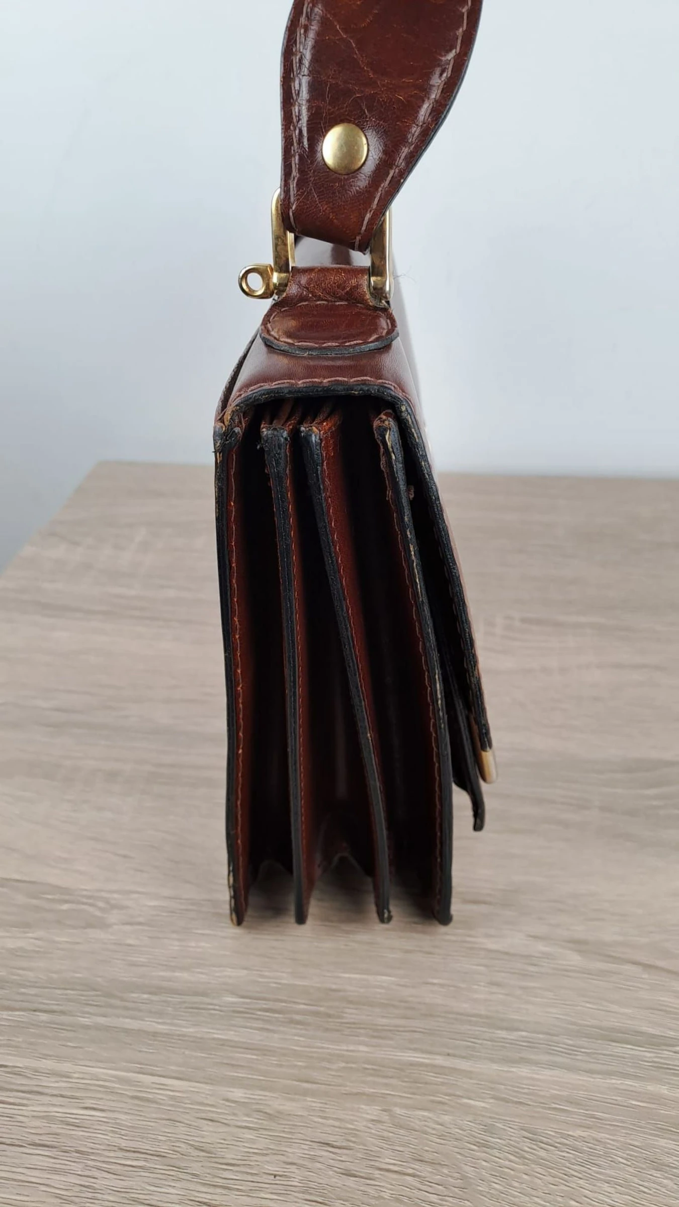 Handtas met meerdere vakken / Vintage Retro / Bruin / Dames / Leer / 168 – photo 5